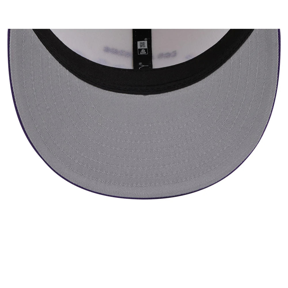 LA Lakers Hat - Script Chrome White OTC 2-Tone NBA 9Fifty Snapback Cap - New Era